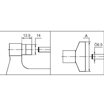 Detailzeichnung zu Bügelmessschraube mit Amboss