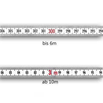 Bandmaß selbstklebend 10mm breit rechts/links