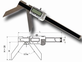 Radiusmessschieber mit Metallmodul.