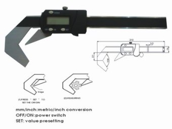 Digitaler Fünfpunktmessschieber 1-40mm.