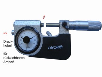 analoge Bügelmessschraube 0-25mm mit Feinzeiger und Feinverstellung