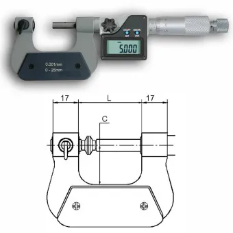 digitales Gewindemikrometer 0-25mm