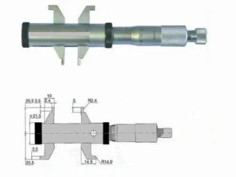 Innenmessschraube mit großem Messbereich.