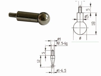 Messuhr Messschieber Einsatz 10mm mit Gewinde M2,5