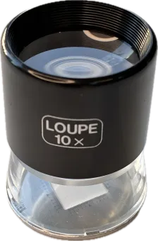10 fach Lupe mit Maßstab.