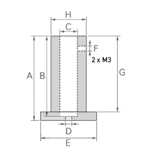 Preview: Skizze & Bemaßung vom Messuhranschlag / Messbrücke