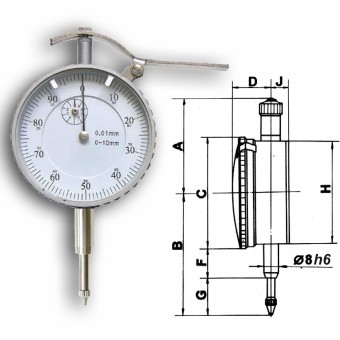 analoge Messuhr mit Hebel