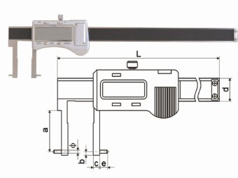 Innennuten Messschieber mit Metallmodul