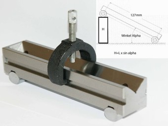 Sinuslineal mit Klemmbügel