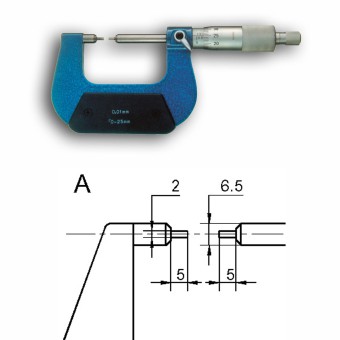 Bügelmessschraube mit abgesetzten Messfläcehn.