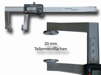 Sondermessschieber mit verschiedenen Teller Messflächen.