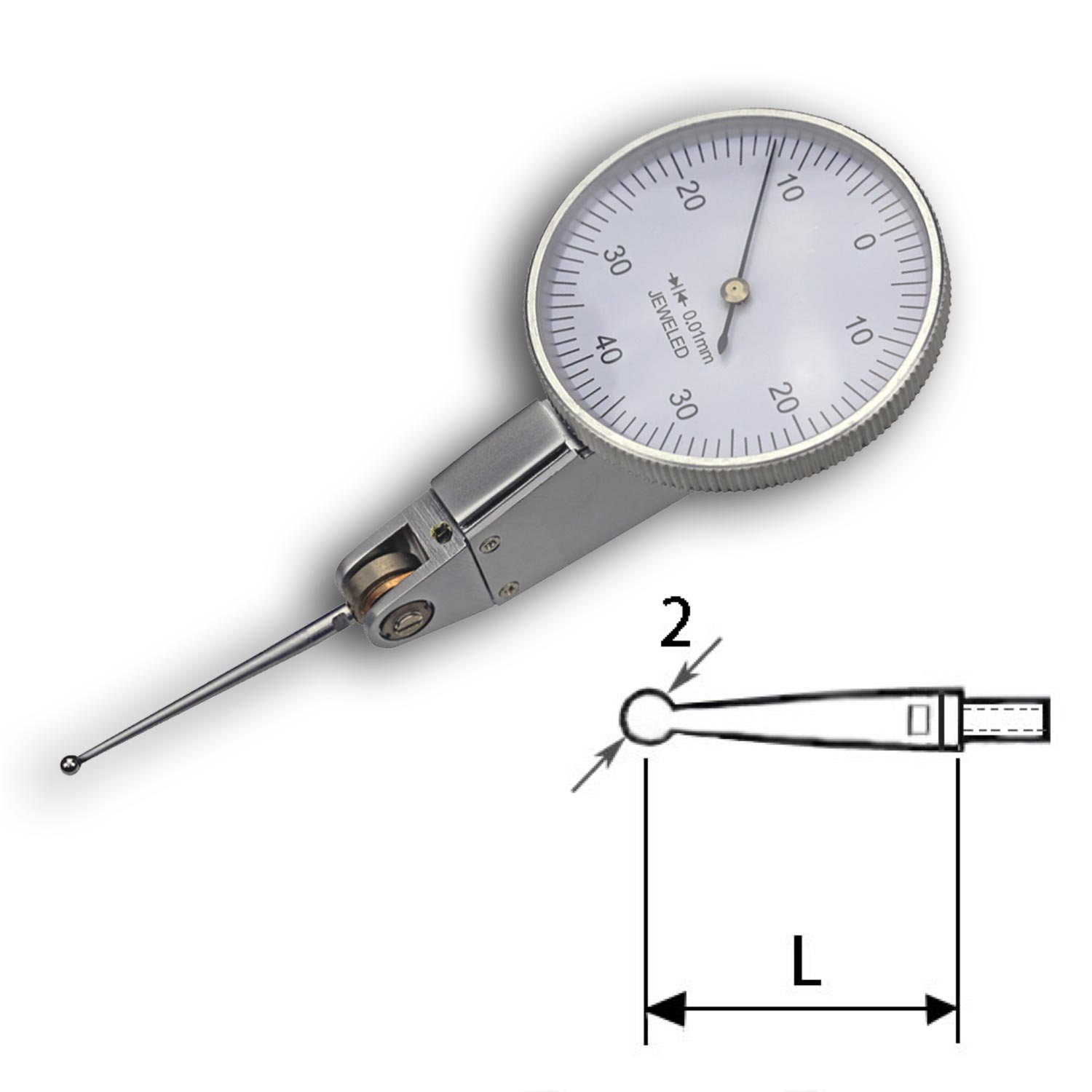 0,01 mm Hebel-Messuhr Erweiterte Anzeige der Messuhr 0-0,8 mm Fühlhebelmessgerät 