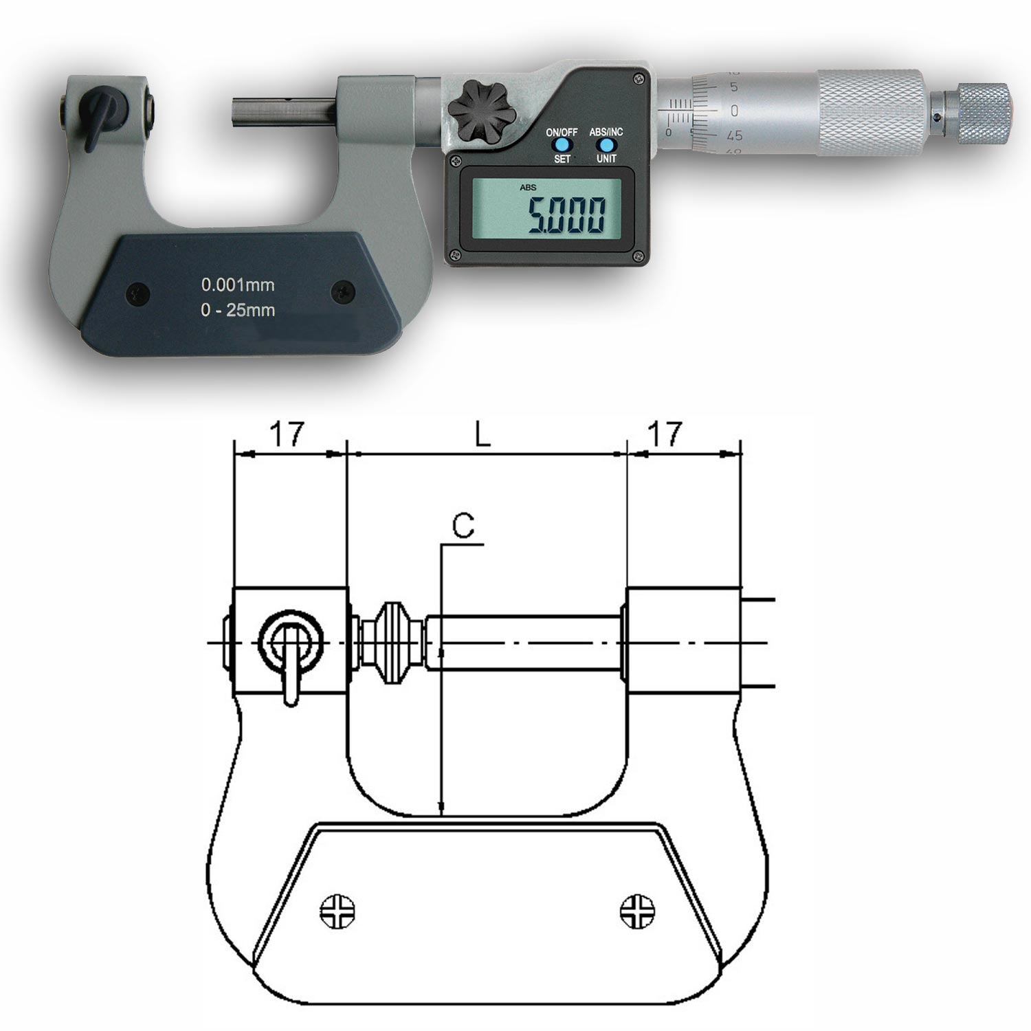 Mikrometer Set TOOGOO R 6 Stueck Set Einstellbarer Endmasssatz Mikrometer Set 8-150 mm Silber