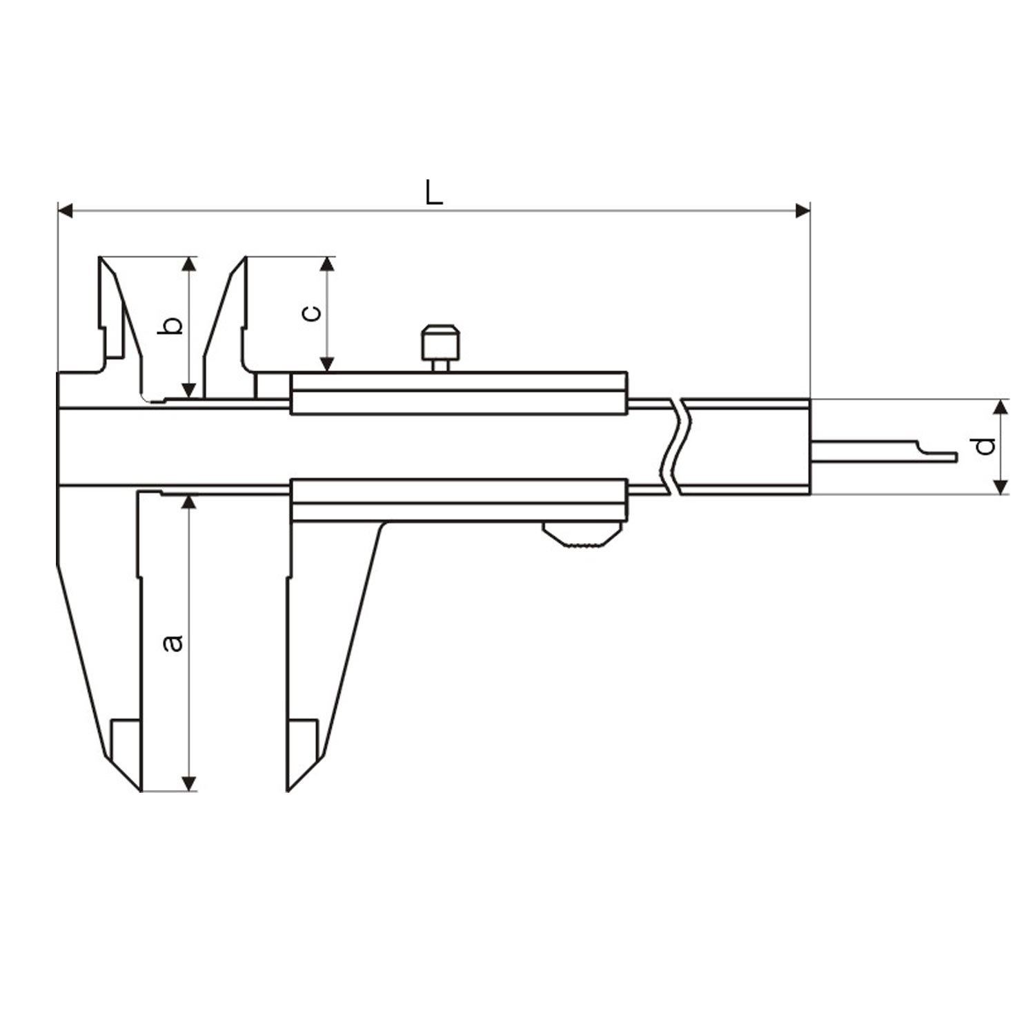 Messschieber, 0-150mm analog, mit Momentverstellung, Ø 1,8mm, Taschenmessschieber mit Momentverstellung, Messtechnik