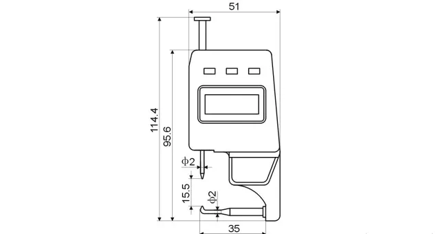Skizze vom Dickenmessgerät 5140SP