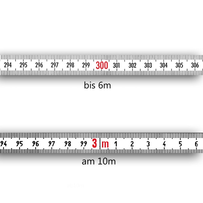 0909003410  Bandmaß selbstklebend 0,5m weißlakiert links rechts 10mm breit 