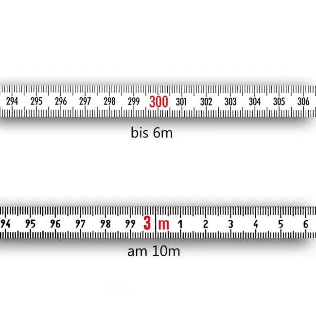 Bandmaß 10mm links/rechts.