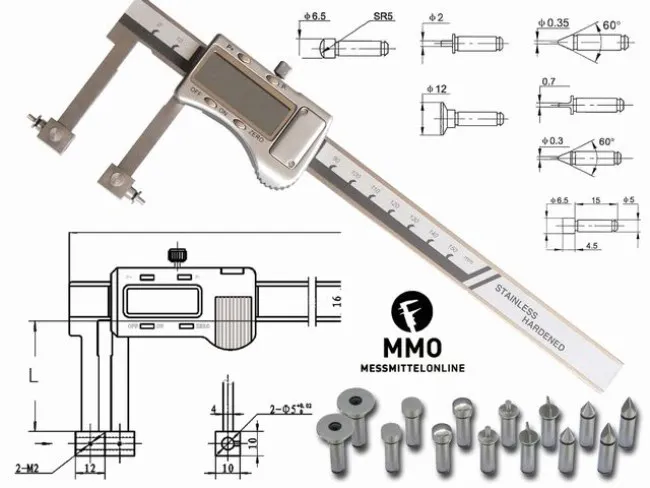 digitaler Messschieber inkluse 7 Paar Einsätze