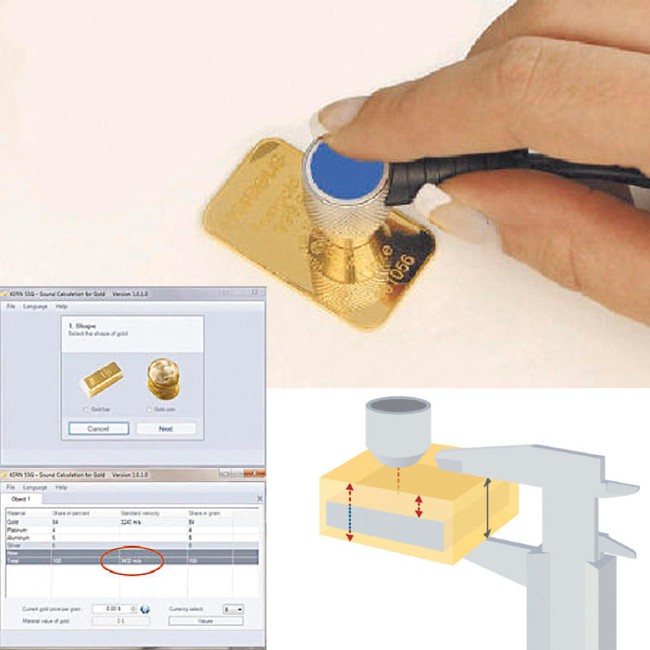 Ultraschallmessgerät für Goldmünzen und Goldbarren