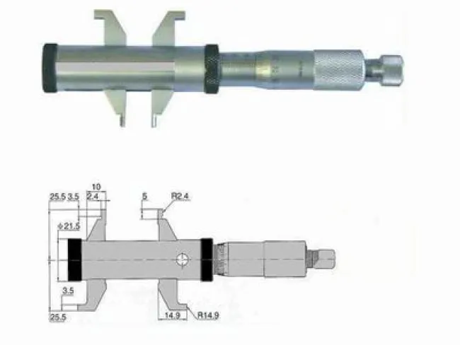 Innenmessschraube mit großem Messbereich.