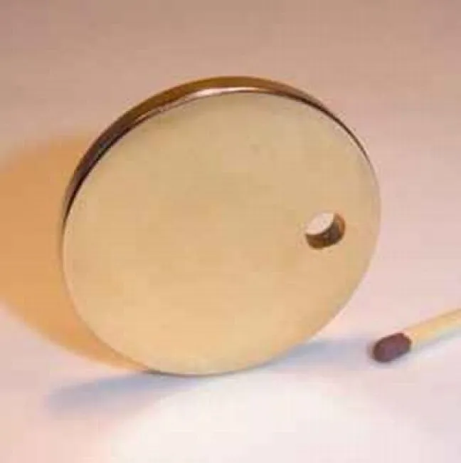 vergoldeter Scheibenmagnet mit Loch