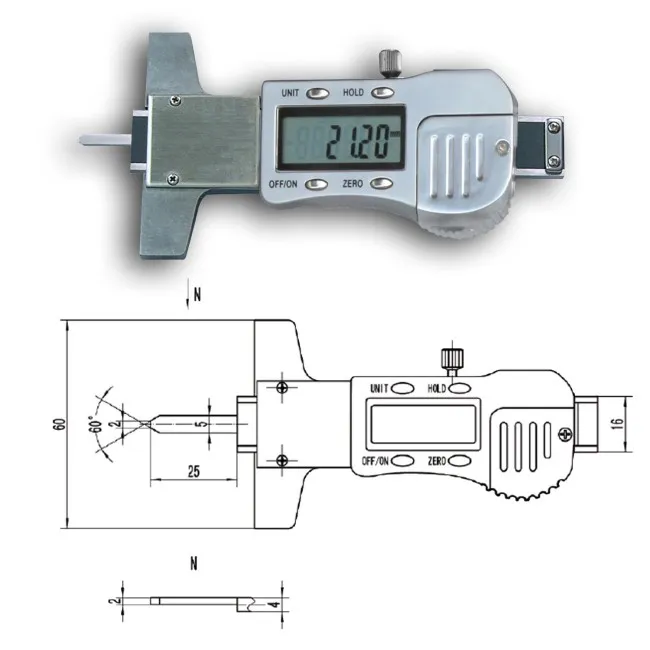 digitale Profilmessschieber mit Flachspitze