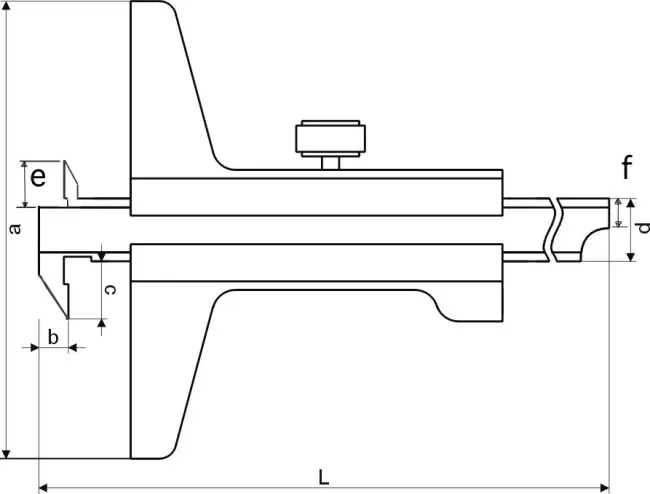 Skizze vom Tiefenmessschieber 6028